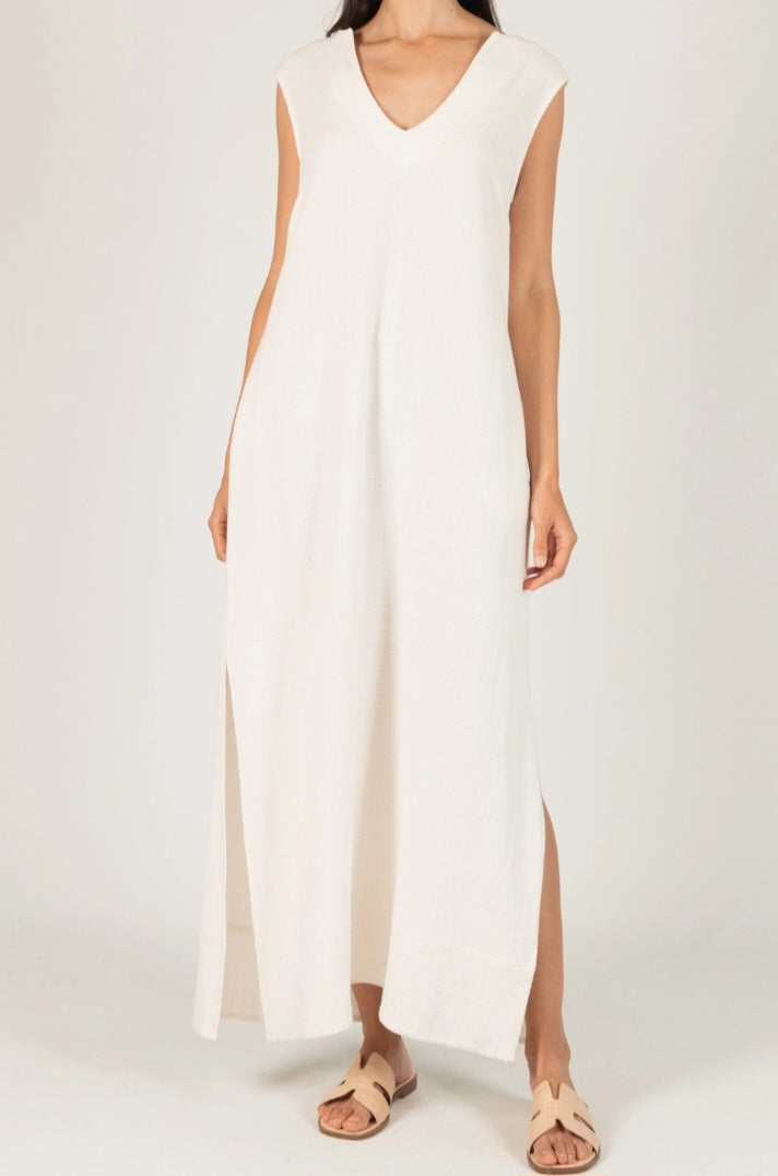 Sleeveless Linen Maxi Dress w/Side Slits Sleeveless Linen Maxi Dress w/Side Slits